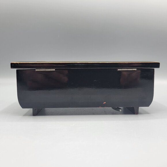 Vtg Lacquered Westland Music Jewelry Box Swan Floral Red Velvet Chopin Nocturne - Picture 14 of 16